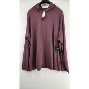 01.Algo Mens XXL Dark Purple Ronan Performance Jersey Hoodie Sweatshirt Pullover